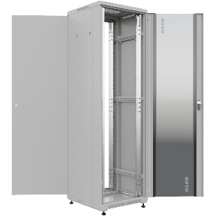 Шкаф серверный NTSS Премиум (NTSS-R22U6060GS) напольный 22U 600x600 мм пер. дв. стекл. металл 900 кг серый IP20 сталь