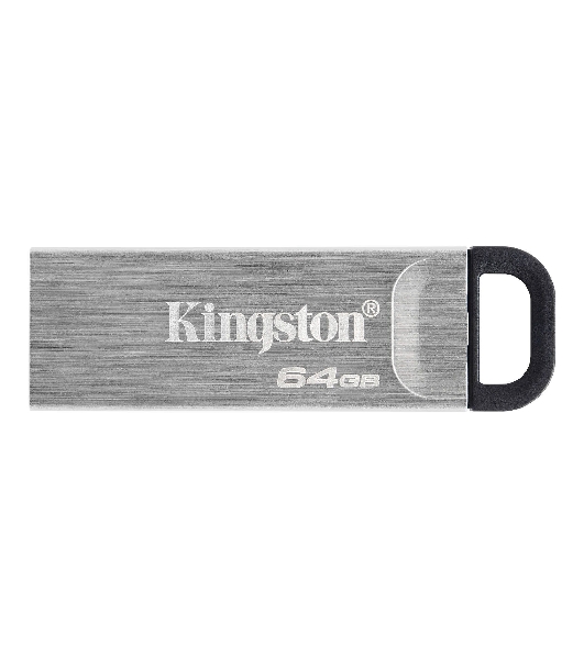 Флешка USB Kingston DataTraveler KYSON (DTKN/64GB), 64Gb, USB 3.2 Gen 1, R/W 200/60, серебристый/черный
