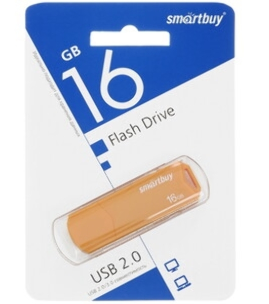 Флешка USB Smartbuy CLUE Yellow (SB16GbCLU-Y), 16Gb, USB 2.0, R/W 25/15, желтый