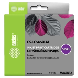 Картридж струйный Cactus CS-LC565XLM пурпурный (14,4 мл) для Brother MFC-J2510