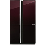 Холодильник Sharp SJ-GX98PRD темно-бордовый стекло трехкамерный Side by Side 394/211л морозилка снизу, No Frost, Side by Side, фото11
