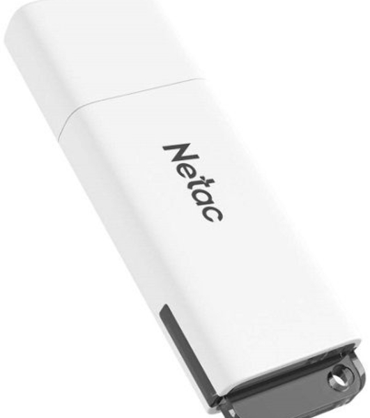 Флешка USB Netac U185 (NT03U185N-032G-20WH), 32Gb, USB 2.0, R/W 25/10, белый/серый