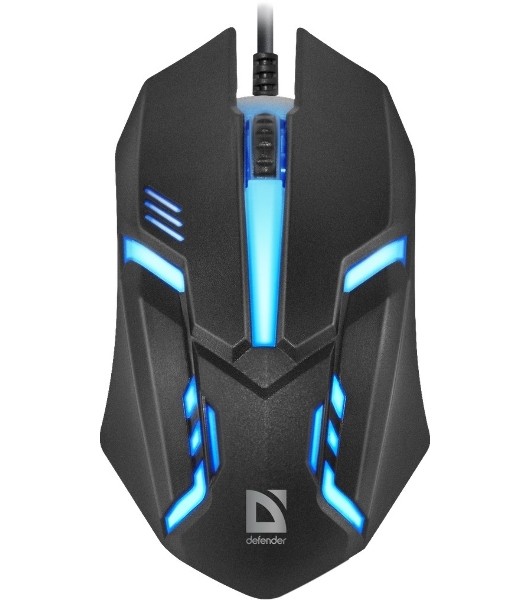 Мышь проводная Defender Cyber MB-560L черный, 1200 dpi, USB, кнопки - 3
