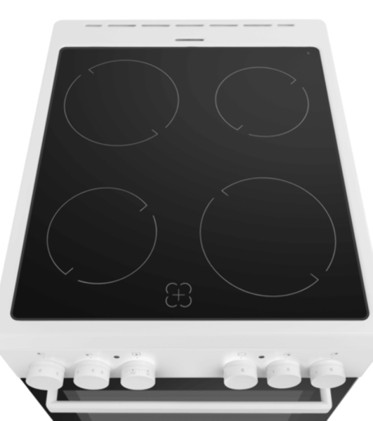 Плита электрическая Maunfeld MEC55CW07 белый, конфорок 4 шт, духовка 60 л, 50 см x 85 см x 60 см