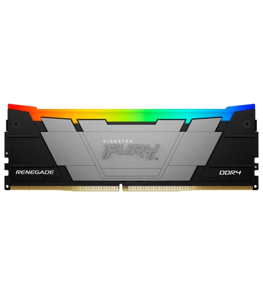 Оперативная память Kingston Fury Renegade, DDR4, 8Gb (1x8GB), 3200MHz, CL16, DIMM, с радиатором, серебристый, RGB, черный