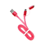 Кабель USB2.0 Cablexpert CC-mAPUSB2pk1m, AM/microBM 5P - iPhone lightning, 1м, комбо кабель, алюминиевые разъемы, розовый, блистер, фото6