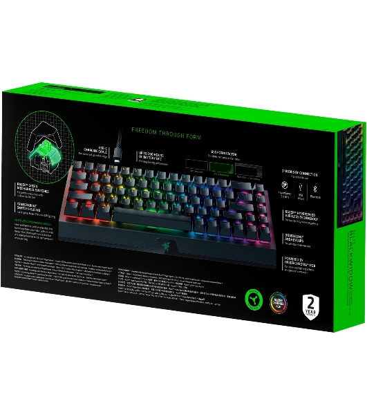 Клавиатура Razer BlackWidow V3 Mini HyperSpeed гибридная, USB Type-A, Bluetooth, радиоканал, чёрный