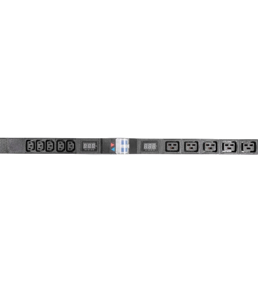 Блок силовых розеток Rem Rem-32, IEC 60320 С13 х 10, IEC 60320 С19 х 5, вход колодка, 19', 1436х45х45 мм (ВхШхГ), 32А, автомат + амперметр, чёрный, 2 