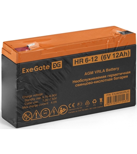 Батарея для ИБП ExeGate HR 6-12 (6V 12Ah), клеммы F1