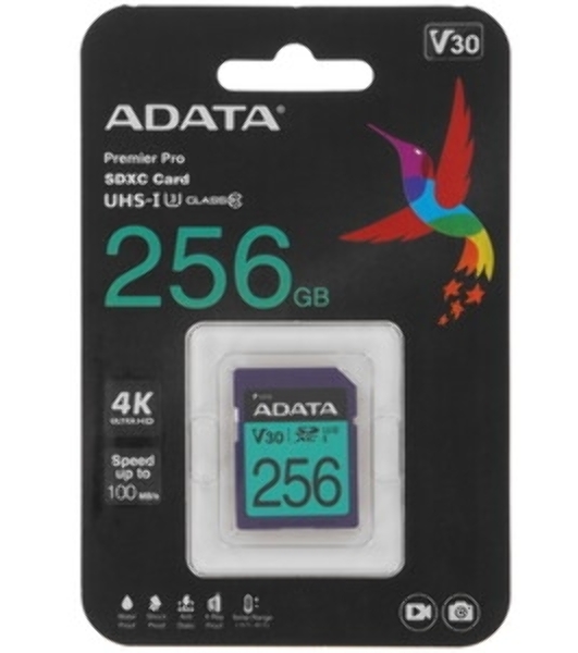Флеш карта SD ADATA 256Gb ADATA Premier Pro SDXC Class 10 UHS-I U3 V30S 95/60 MB/s