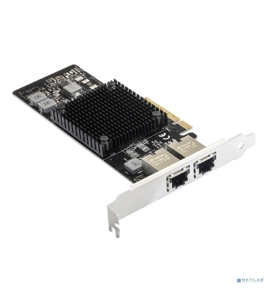 Сетевой адаптер ExeGate EXE-X550-T2 (PCI-E x8 v3.0, порты 2xRJ45 (медные), 10Gb/s (10/5/2.5/1Gb/s, 100Mb/s), Server NIC Intel Chipset X550)
