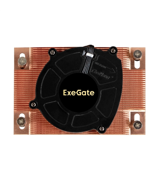 Кулер для процессора ExeGate ESNK-P0062AP4v2.PWM.1U.SP3.Cu медный, 80 мм, медь, 6300 об/мин, 63 дБ, 4 pin, 165 Вт, 27 мм