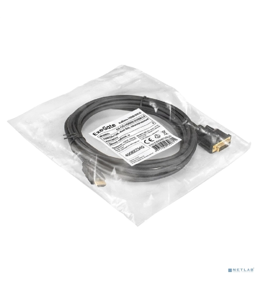 Кабель HDMI-DVI-D ExeGate EX-CC-HDMIM-DVI2M-5.0 (19M/(24+1)M, dual link, 5м, позолоченные контакты)