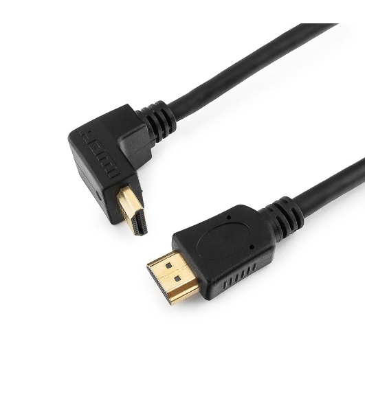 Кабель Cablexpert HDMI CC-HDMI490-15, 19M/19M, v2.0, медь, позол.разъемы, экран, угловой, 4.5м, черный, пакет
