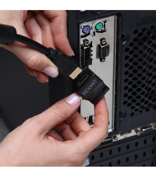 Переходник штекер Rexant HDMI - гнездо HDMI, поворотный