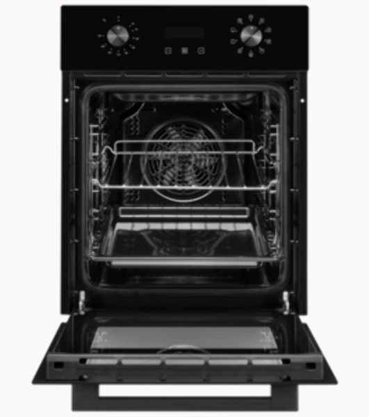 Духовой шкаф электрический Monsher MOE 4592 Noir ширина 45 см, High-Tech, 50 л, гидролизная очистка, 9 режимов, черный
