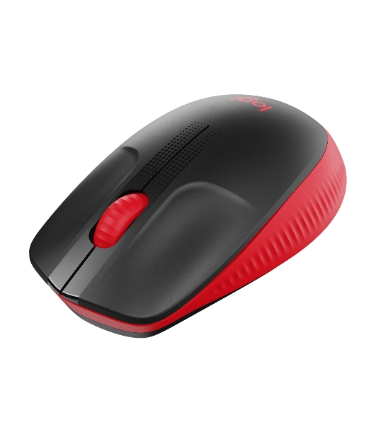 Мышь беспроводная Logitech M190 черный/красный, 1000 dpi, радиоканал, USB, кнопки - 3
