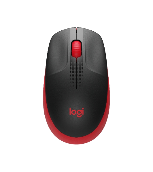 Мышь беспроводная Logitech M190 черный/красный, 1000 dpi, радиоканал, USB, кнопки - 3