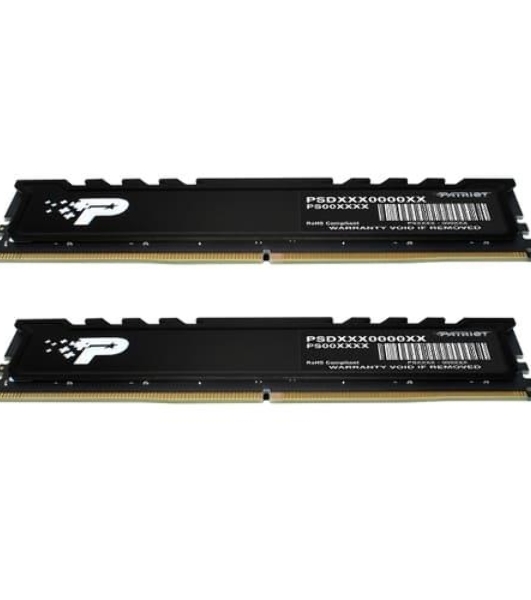 Оперативная память Patriot Signature Premium, DDR5, 64Gb (2x32 Gb), 4800 MHz, CL40, DIMM, радиатор, черный