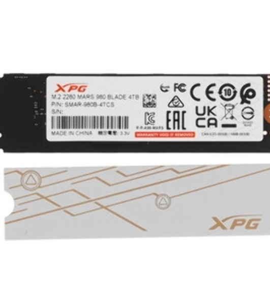 Накопитель SSD ADATA XPG MARS 980 BLADE, 4Tb, PCIe 5.0 x4, M.2 2280, NVMe, R/W 14000/13000 3D-NAND