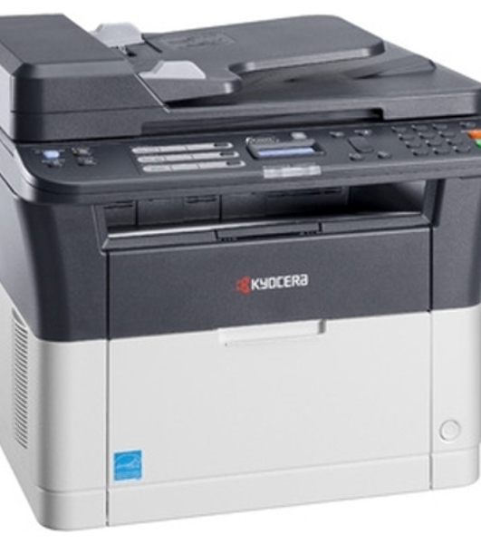 МФУ лазерное Kyocera Ecosys FS-1025MFP (1102M63RU0/1102M63RUV/1102M63RU2/1102M63NX2/1102M63DZ2), A4, ч/б, печ. до 25 стр/мин., скан. до 18 стр/мин. (ч/б) 6 стр/мин. (цвет), 600 x 1800 dpi (печать) 600x600dpi (скан), USB, RJ-45