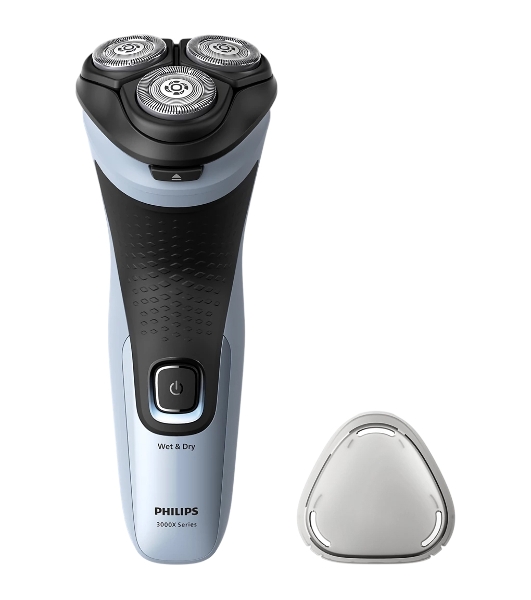 Электробритва роторная Philips X3003/00 реж.эл.:3 питан.:аккум. голубой/черный