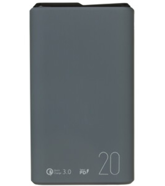 Портативный аккумулятор OLMIO QS-20, 20000mAh, 22.5W QuickCharge3.0/PowerDelivery, LCD, темно-серый