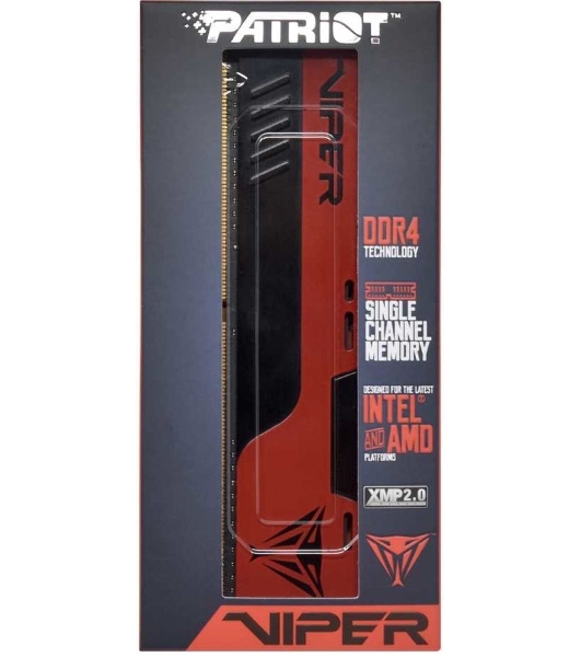 Оперативная память Patriot Viper Elite II, DDR4, 32GB (2x16 GB), 3200 MHz, CL18, DIMM, радиатор, красный, черный