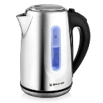Электрочайник BRAYER BR1014 серебристый, 1.7 л, 2200 Вт, скрытый нагревательный элемент, фото10
