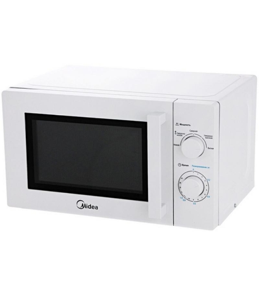Микроволновая печь Midea MM720CY6-W белый, 20 л, 700 Вт, переключатели - поворотный механизм