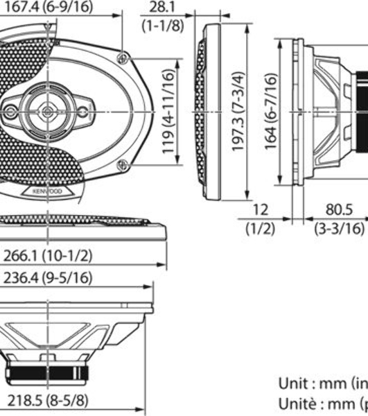 Колонки автомобильные Kenwood KFC-PS6986 600Вт 88дБ 4Ом 15x23см (6x9дюйм) (ком.:2кол.) коаксиальные четырехполосные