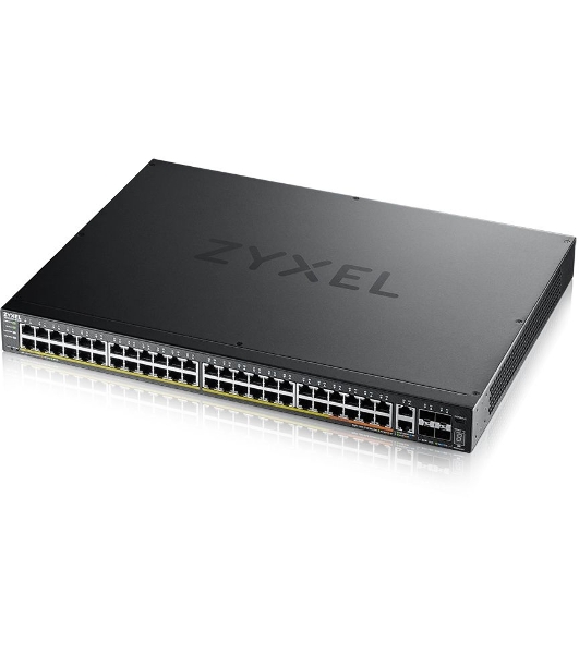 Коммутатор L3 Access Zyxel NebulaFlex Pro XGS2220-54FP, rack 19', 48xRJ-45: 1G PoE+ (8 из них PoE++), 2xRJ-45: 1/2.5/5/10G PoE++, 4xSFP+, бюджет PoE 960 Вт