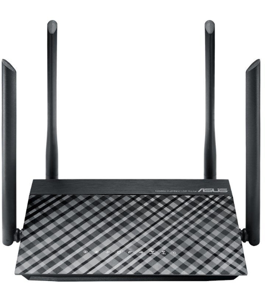 Маршрутизатор беспроводной Asus RT-AC1200 10/100BASE-TX черный (Dual Band)