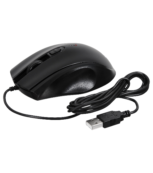 Мышь проводная Acer OMW020 черный, 1600 dpi, USB, кнопки - 4