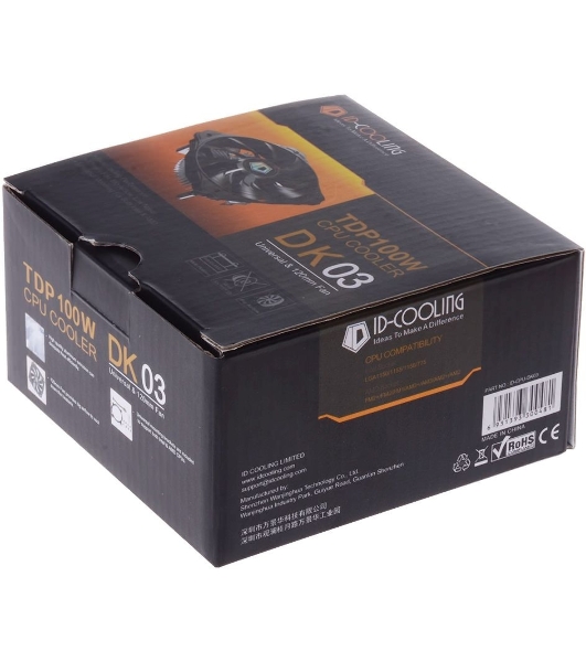 Кулер для CPU ID-Cooling DK-03 серебристый/черный 120мм 1600rpm 26db 100W 63мм
