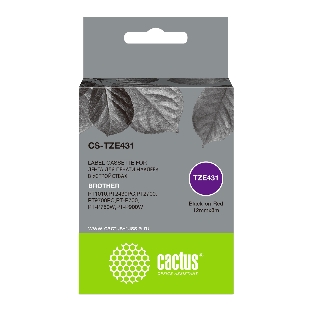 Картридж ленточный Cactus CS-TZE431 черный шрифт, красный фон (12 мм, 8 м) для Brother 1010/1280/1280VP/2700VP