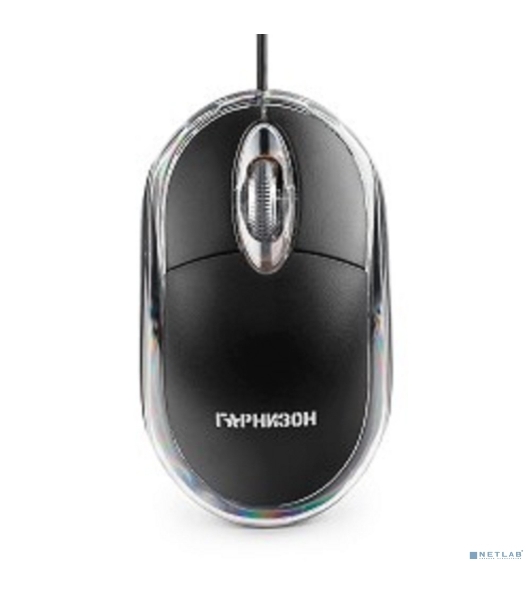 Мышь проводная Гарнизон GM-100 черный, 1000 dpi, USB, кнопки - 3