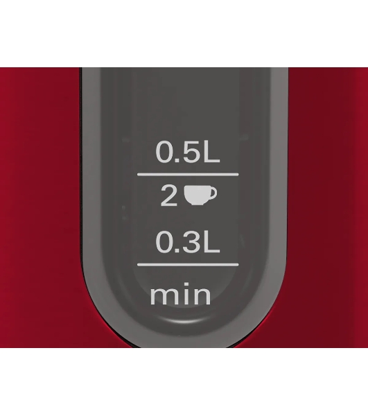 Электрочайник Bosch TWK4P434 красный, 1.7 л, 2400 Вт, скрытый нагревательный элемент