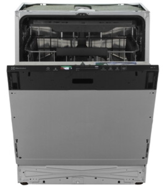 Встраиваемая полногабаритная посудомоечная машина Electrolux KEGB9420W, загрузка на 15 комплектов посуды, сенсорное управление, 8 программ, 59.6x55x82 см, черный , сушка: с открыванием дверцы/с теплообменником, индикация на полу: проекция диспле