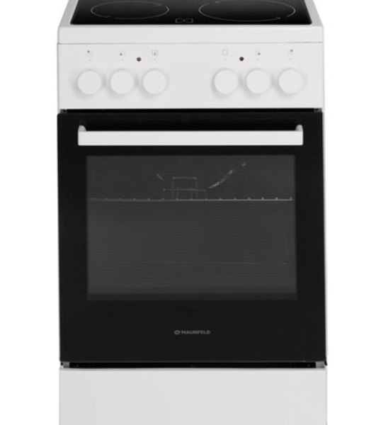 Плита электрическая Maunfeld MEC55CW07 белый, конфорок 4 шт, духовка 60 л, 50 см x 85 см x 60 см