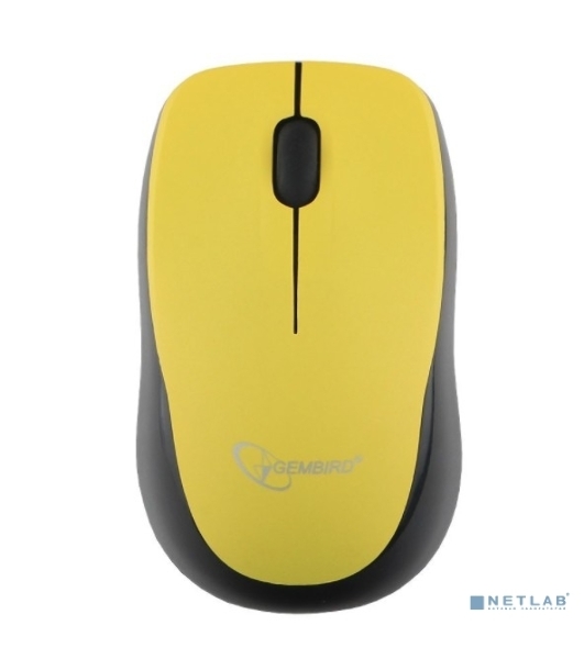Мышь беспроводная Gembird MUSW-360-LM желтый, 1000 dpi, радиоканал, USB, кнопки - 3