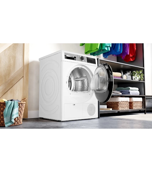 Сушильная машина Bosch WQG1420AME белый, 9 кг, сушка - конденсационная, программ - 15, 59.8 x 84.2 x 64.8 см
