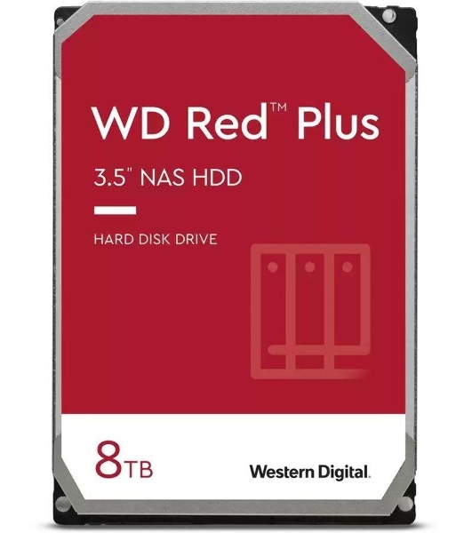 Жесткий диск HDD WD 8Tb, 5640RPM, SATA 3.5' Red Plus NAS 256MB buffer, CMR