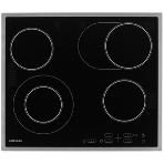 Встраиваемая электрическая панель Samsung NZ64T3516CK/WT, 575x505x55 мм, стеклокерамика, 4 конфорки, рамка - нержавеющая сталь,сенсорное управление, светодиодный LED-дисплей, защита от детей, черный, фото3