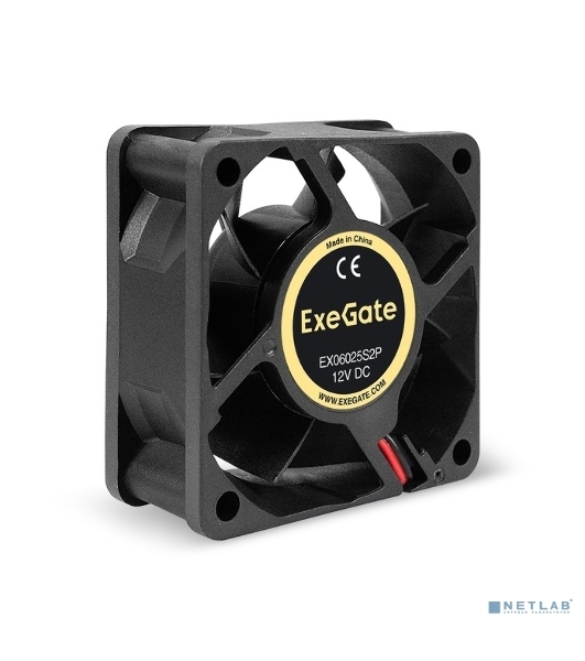 Вентилятор для корпуса ExeGate EX06025S2P черный, 60 мм, 3500 об/мин, 24 дБ, 2 pin