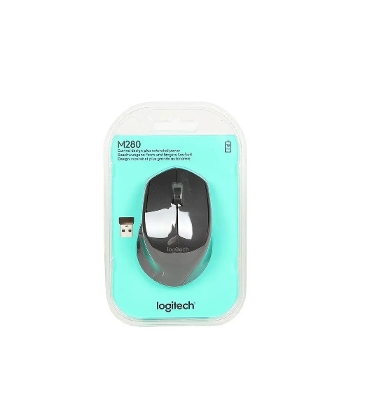 Мышь беспроводная Logitech M280 серый, 1000 dpi, радиоканал, USB, кнопки - 3