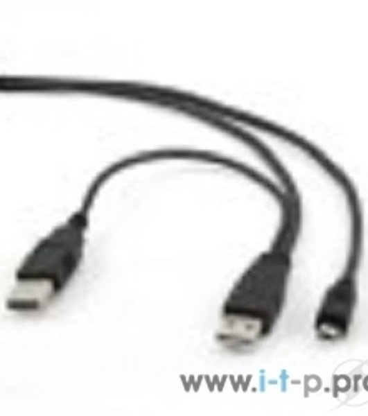 Кабель Gembird/Cablexpert USB 2.0 Pro, 2xAM/miniBM 5P, 0.9м, экран, черный