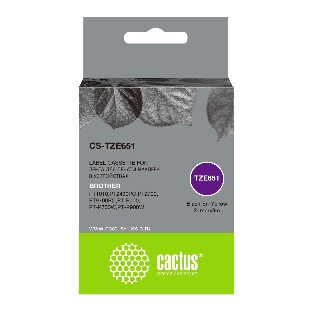 Картридж ленточный Cactus CS-TZE651 черный шрифт, желтый фон (24 мм, 8 м) для Brother 1010/1280/1280VP/2700VP