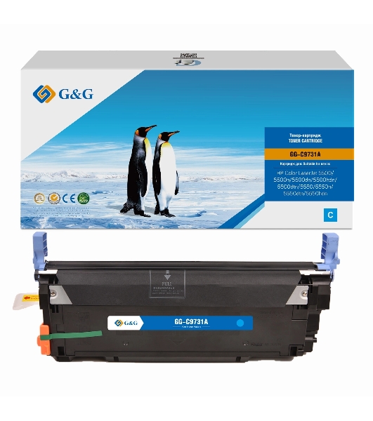 Картридж лазерный G&G GG-C9731A голубой (12 000 стр.) для HP CLJ 5500/5500n/5500dn/5500hdn/5500dtn/5550/5550n/5550dtn/5550hdn