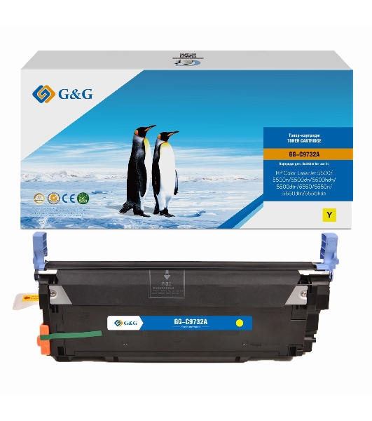 Картридж лазерный G&G GG-C9732A C9732A желтый (12000 стр.) для HP CLJ 5500/5500n/5500dn/5500hdn/5500dtn/5550/5550n/5550dtn/5550hdn